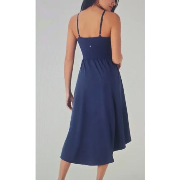 Halara Dress Breezeful High Low Flowy Midi Quick Dry Casual Navy Blue Small NWT - Picture 2 of 10